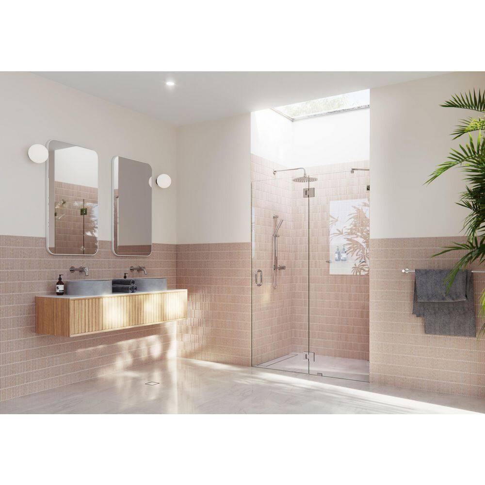Halo 52.25 in. x 78 in. Frameless Glass Hinge Shower Door