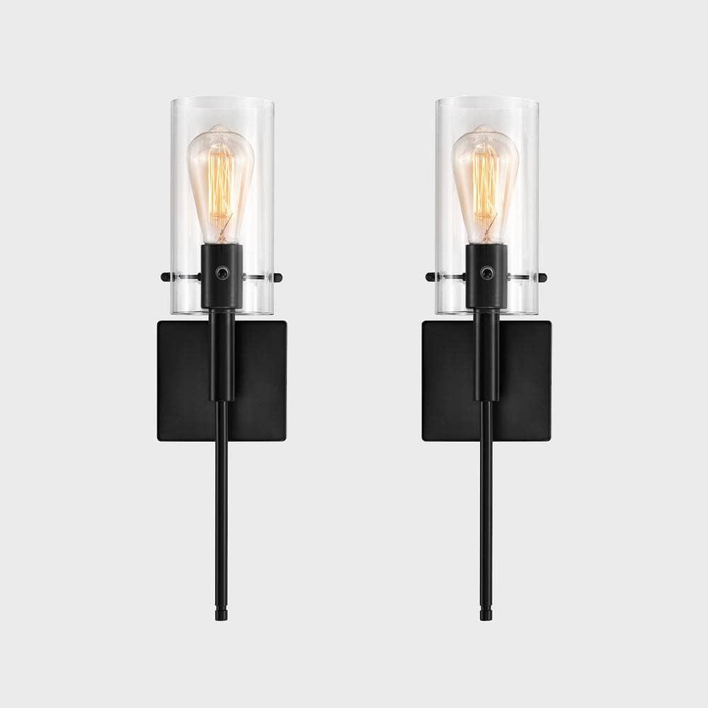 Kyrid Black Iron Armed Sconce Set of 2 Mornden Wall Sconce Set of 2 Hallway Light