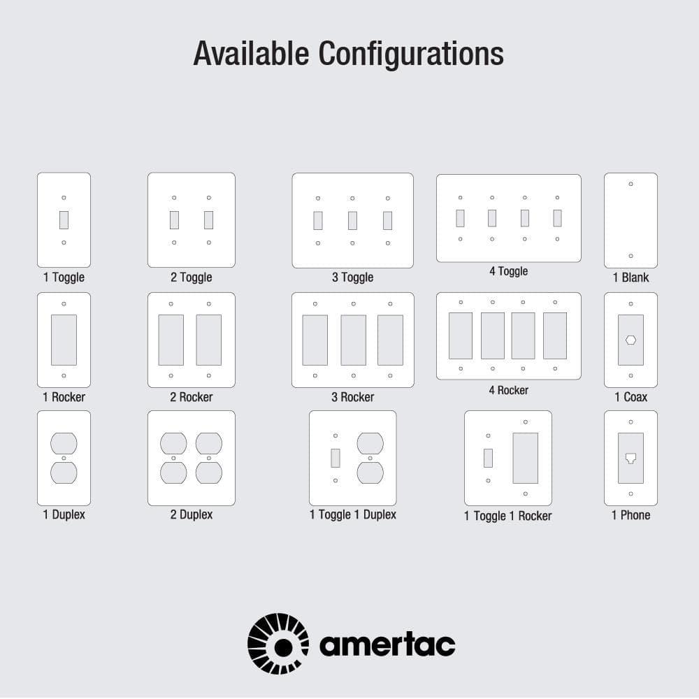 Black Stamped Steel Single Rocker Wall Plate