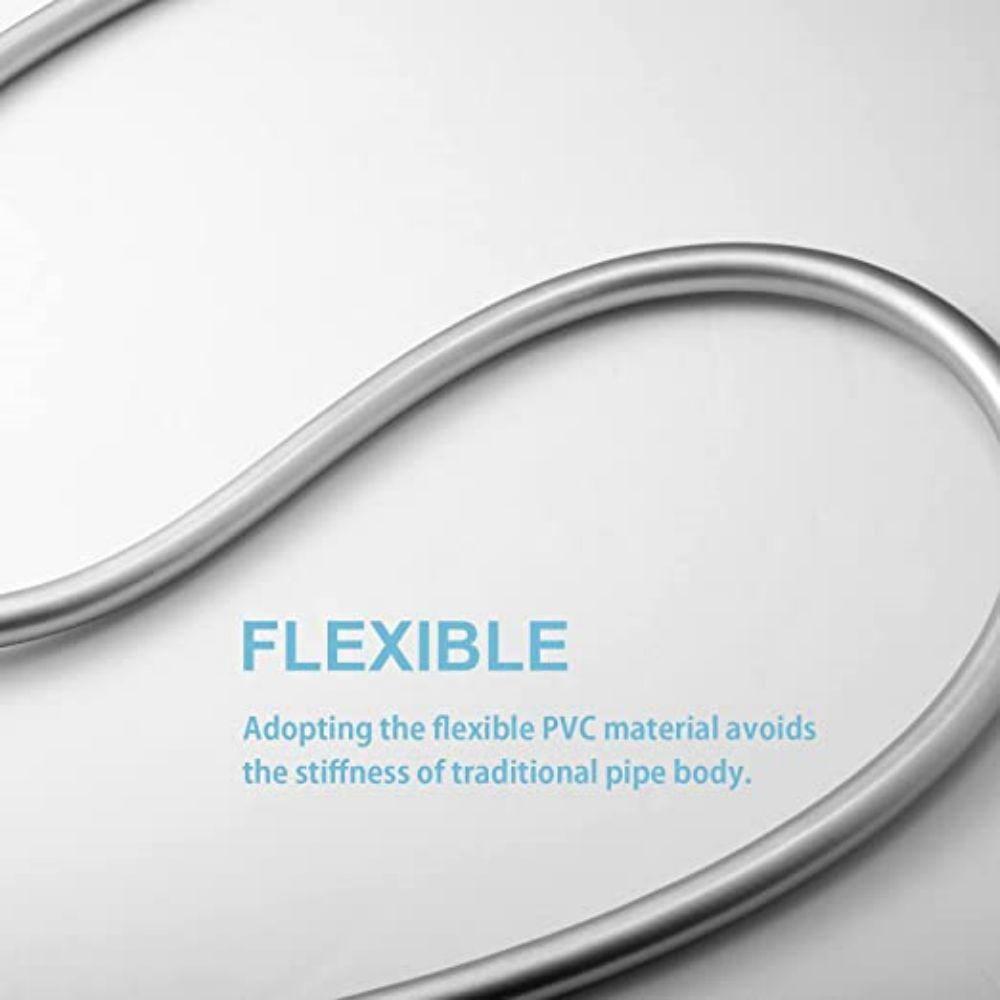 OFFO Ultra-Flex Shower Hose, Premium RV PVC Handheld Shower Head Hose Flex Hoses Extension with Brass Insert and Nut for Bathing Pet Bathing, 80 Inches Silver Gray