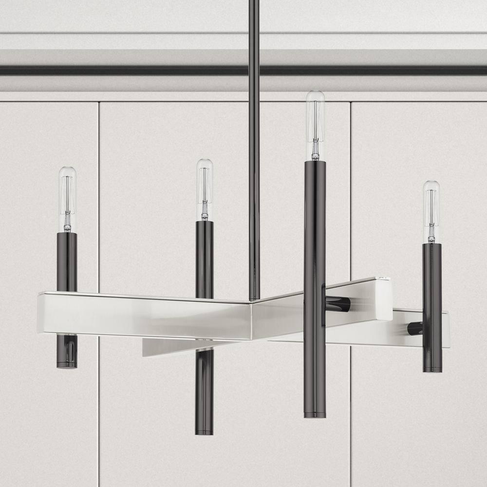Livex Lighting Denmark 4 - Light Chandelier in  Black Chrome