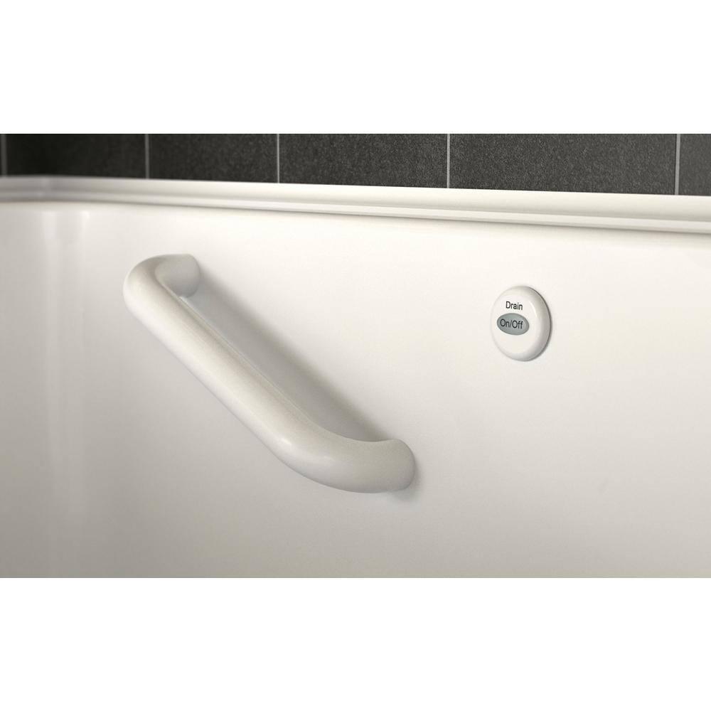 American Standard 59.5'' x 29.75'' Walk-in Soaking Fiberglass Bathtub with Faucet 3060.109.SLW