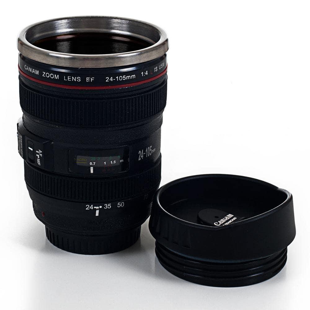 Whetstone Camera Lens Coffee 12 oz. Mug with Lid by Whetstone