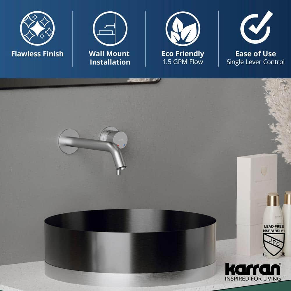 Karran Grantham KBF610 Single Handle Wall-Mount Bathroom Faucet in Gold