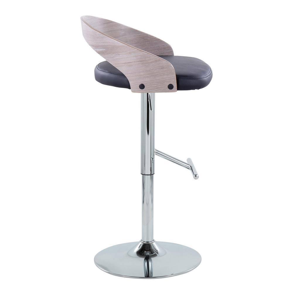 LumiSource Grotto Swivel Upholstered Adjustable Height Counter Stool with Metal Frame (Set of 2)