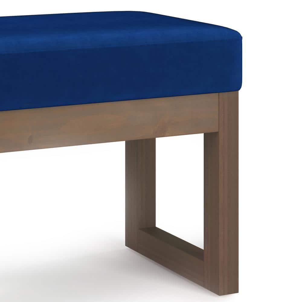 Simpli Home Milltown Large Ottoman Bench with Upholstered Seat and Solid Wood Frame
