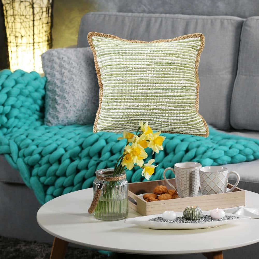 Rajani Home Chindi Handmade Striped Throw Pillow