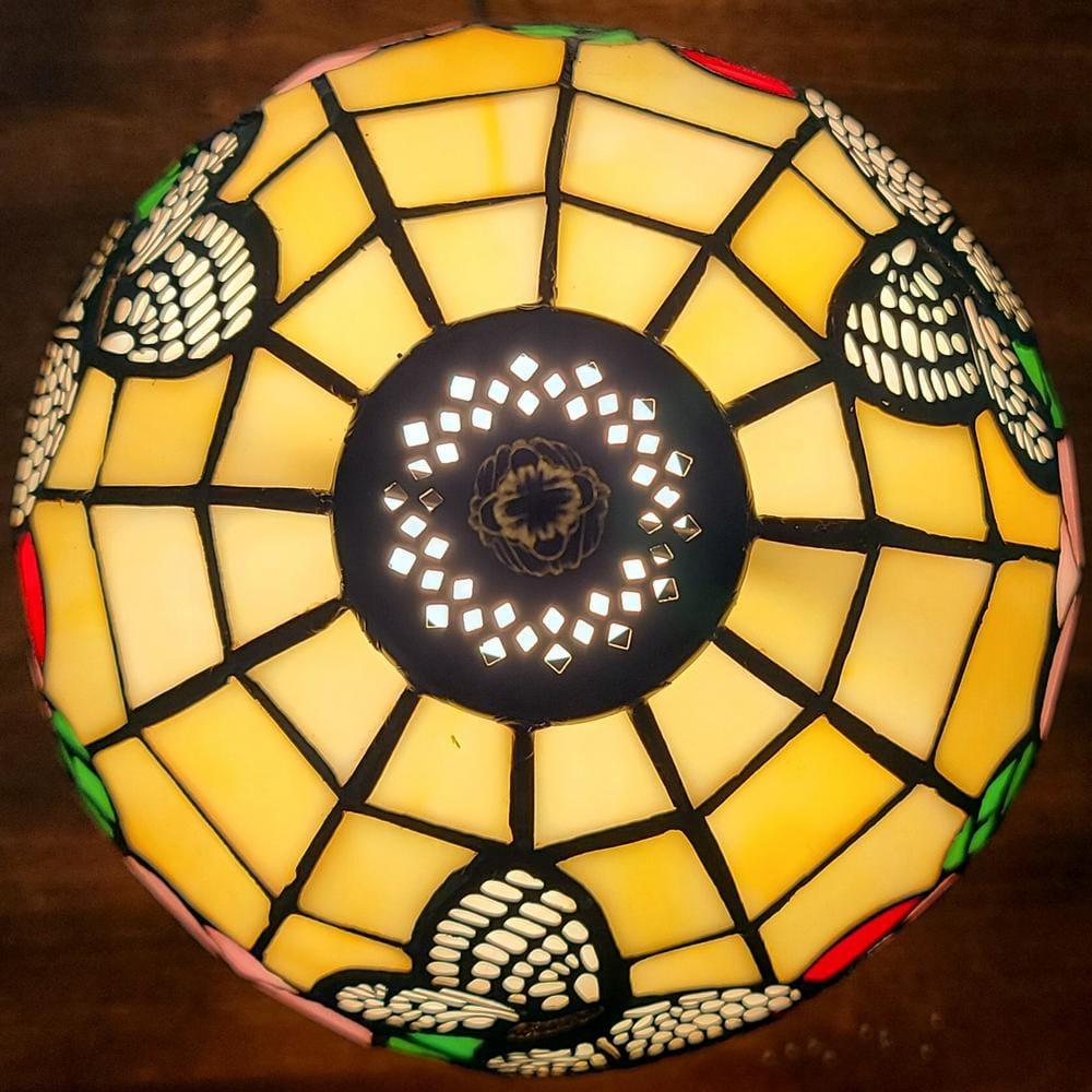 Amora Lighting Tiffany Style Floral Mini Table Lamp 15 Inch High