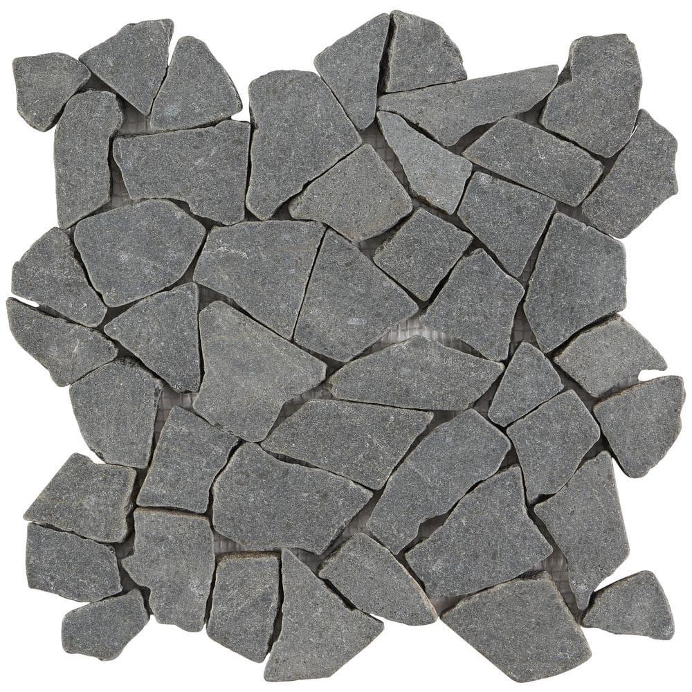 Picturesque Tumbled 11.81 in. x 11.81 in. Gray Floor and Wall Mosaic (0.97 sq. ft. / Sheet)