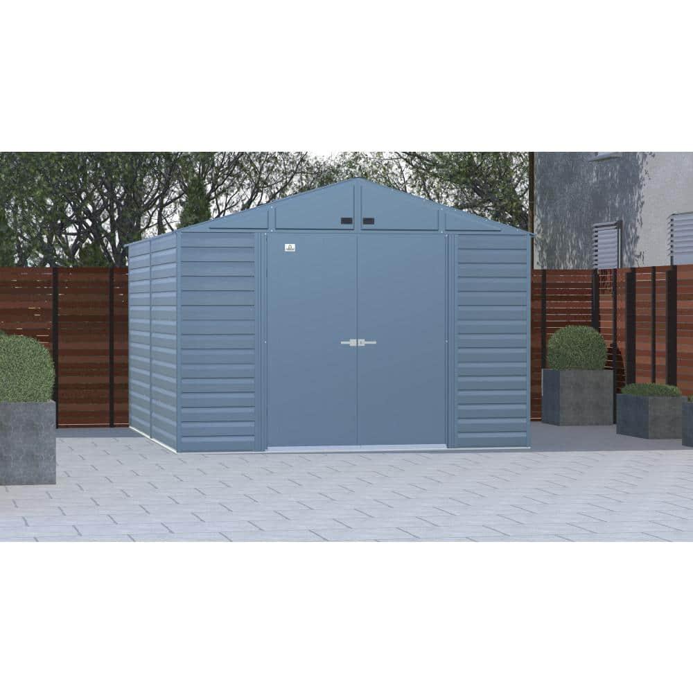 Arrow Select Steel Storage Shed Steel Storage Shed, 10x12, Blue Grey