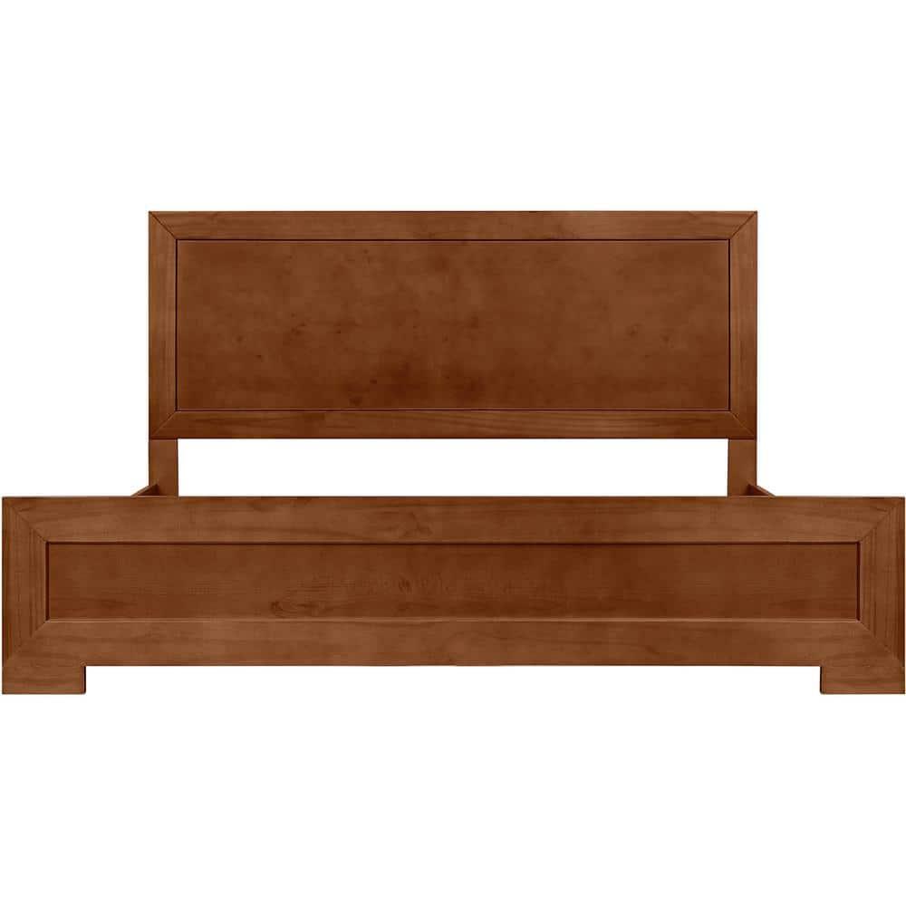 Camden Isle Oxford Platform Bed | Paneled Headboard | Low Profile | Queen, Walnut