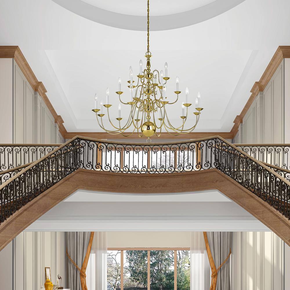 Livex Lighting Williamsburgh 22 - Light Chandelier in  Polished Brass
