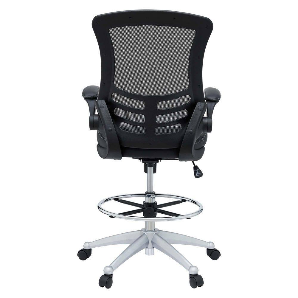 Modway Modway Attainment Vinyl Drafting Chair - Drafting Stool With Flip-Up Arm