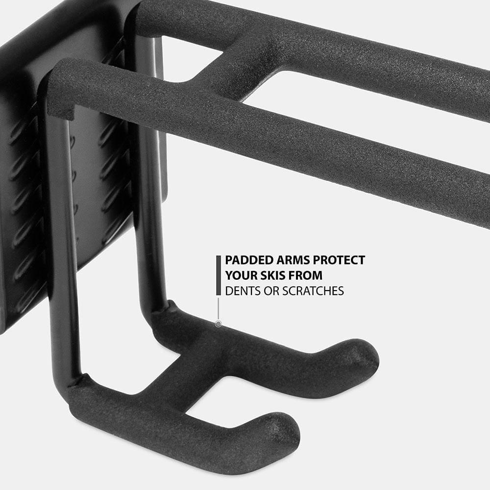 RaxGo Ski Rack, Ski Wall Mount Holds 4 Pairs of Skis & Skiing Poles or Snowboard, for Home & Garage