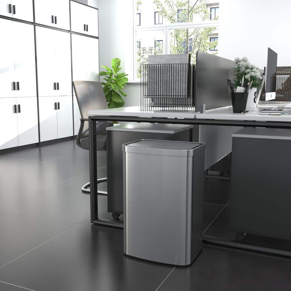 Innovaze 13 Gallon Stainless Steel Rectangular Motion Sensor Trash Can for Kitchen