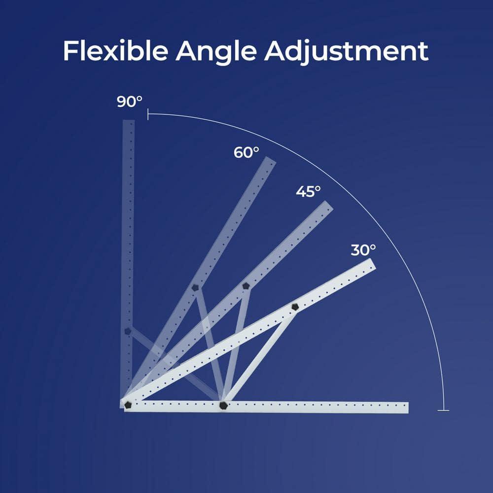Renogy 50in Adjustable Solar Panel Mount Brackets with Foldable Tilt Legs on Any Flat Surface for RV, Roof, Boat, Any Off-Grid Systems