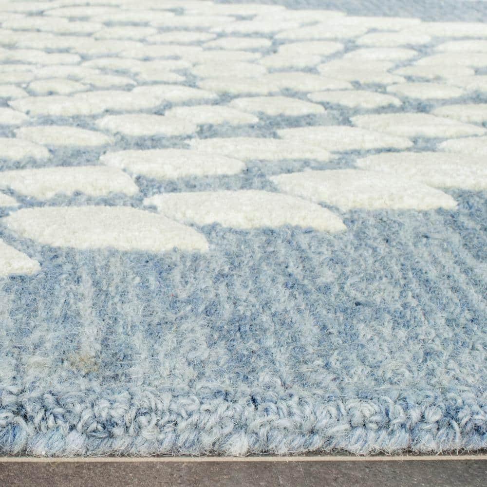 Bella BEL126 Hand Tufted Area Rug - Blue/Ivory - 8'x10' - Safavieh.