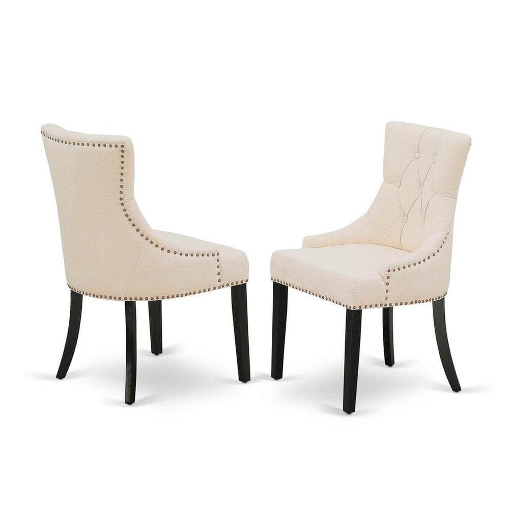 East West Furniture Dublin 3-piece Wood Dining Set in Black/Light Beige
