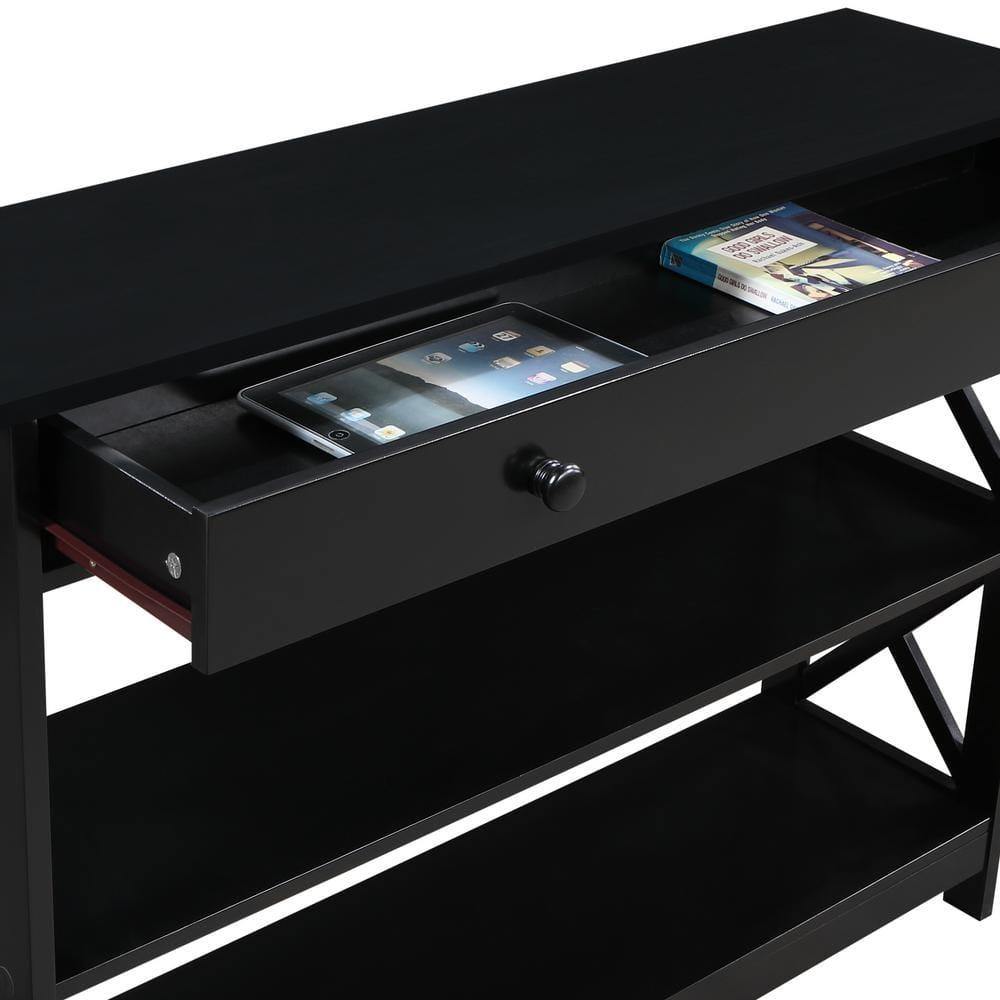 Convenience Concepts Oxford 1-Drawer Console Table, Black Wood finish
