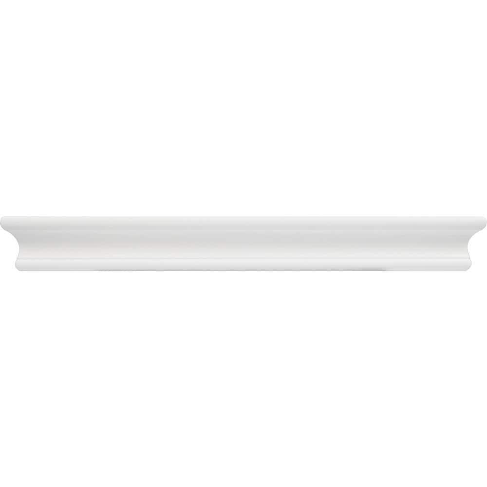 HIGH & MIGHTY Decorative 24" Floating Shelf Holds up to 20lbs, Easy Tool-Free Dry Wall Installation, Beveled, eCommerce Packaging, White