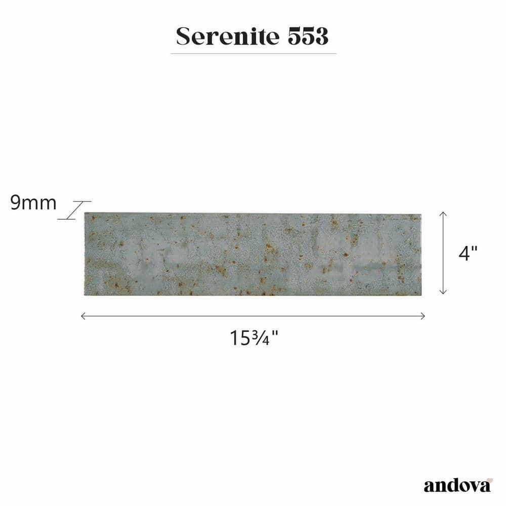 Andova Serenite 4-in. x 16-in. Subway Vintage Look Glazed Porcelain Vintage Wall Tile