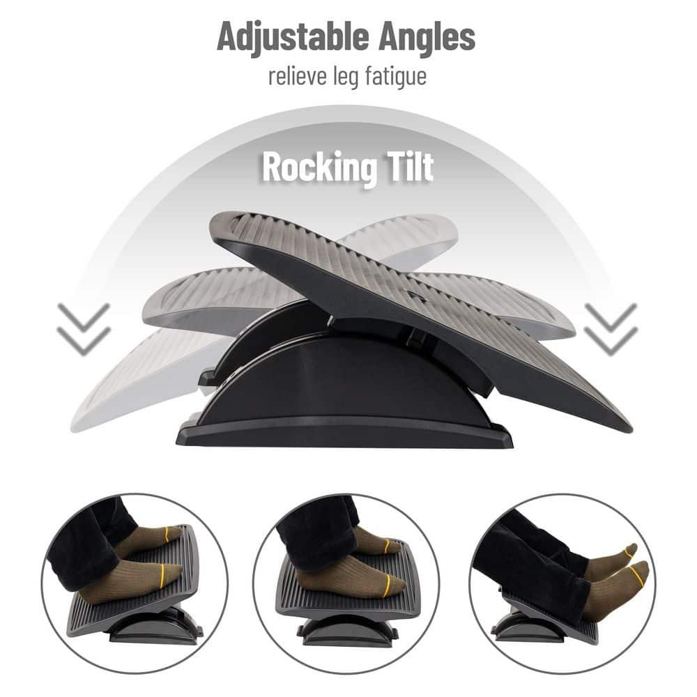 Mind Reader Foot Rest, Under Desk at Work, Ergonomic, Height Adjustable, Office, Plastic, 17.5"L x 13.5"W x 3.5"H