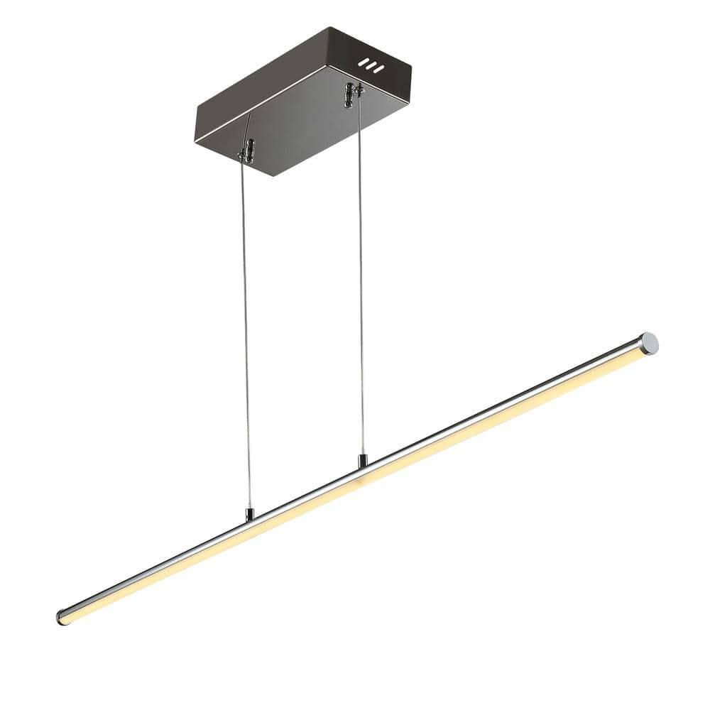 Conley 39.5" Dimmable Adjustable Integrated LED Metal Linear Pendant, Chrome