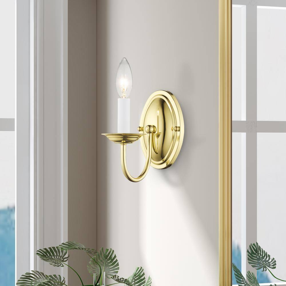 Home Basics Steel Candle Wall Light