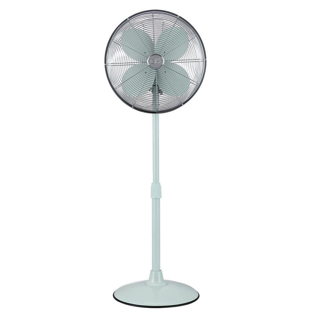 Good Housekeeping All-Metal 3-Speed 16" Oscillating Conference Room Pedestal Fan with Telescopic Height Adjustment (Multiple Finishes Available)