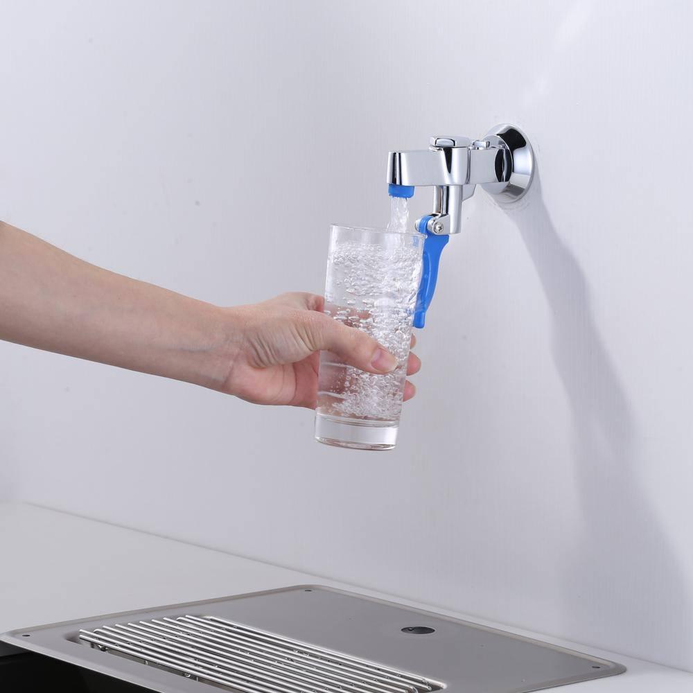 ARCORA Brass Commercial Wall Mounted Pot Filler Faucet, Push-Back Water Bottle Filling Station Female Inlet AR42033C-F