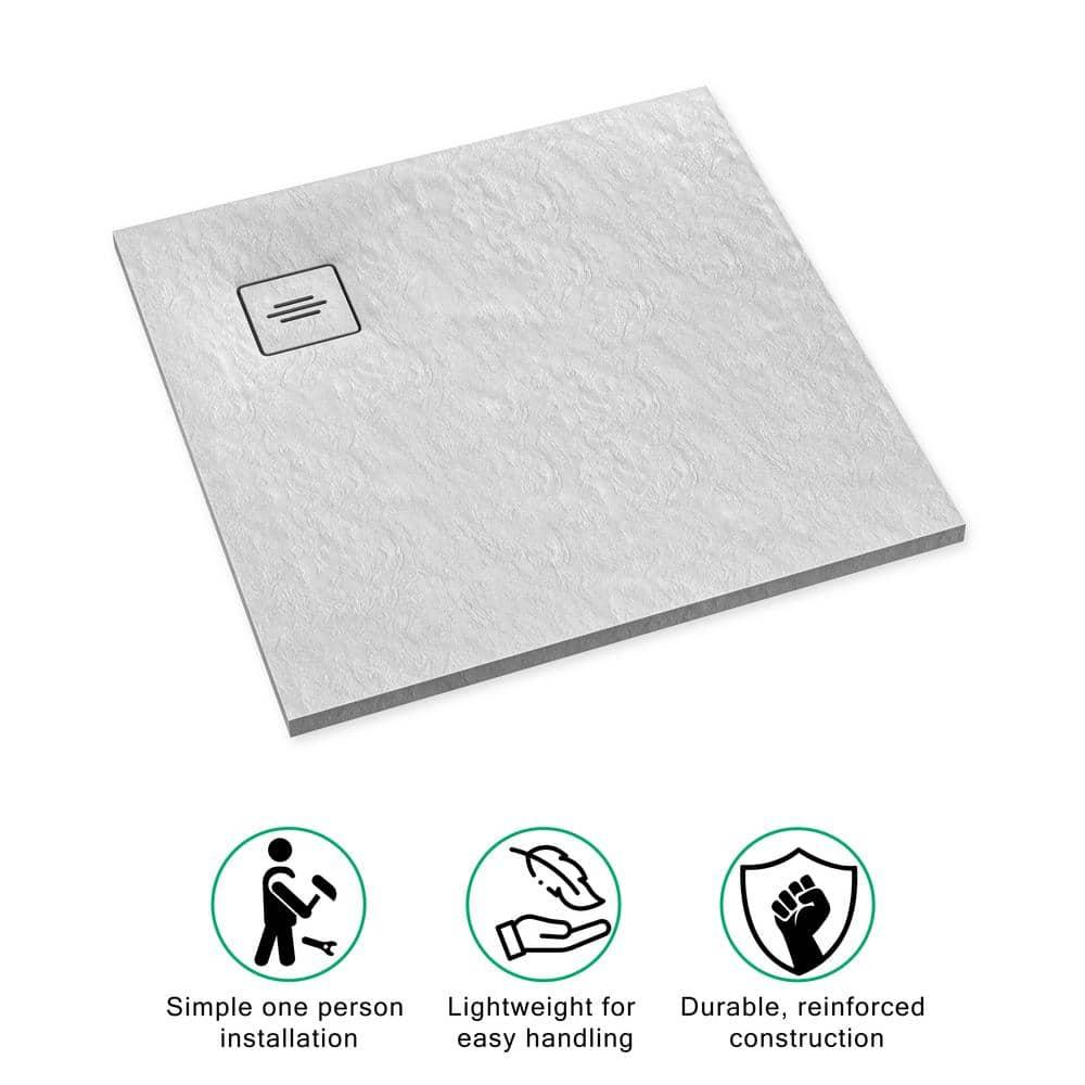 Distinct Kitchen and Bath by Schaedler Tytanit 32" x 32" Square Single Curbless Shower Base 3.83100/W/SC-M1/B/ST