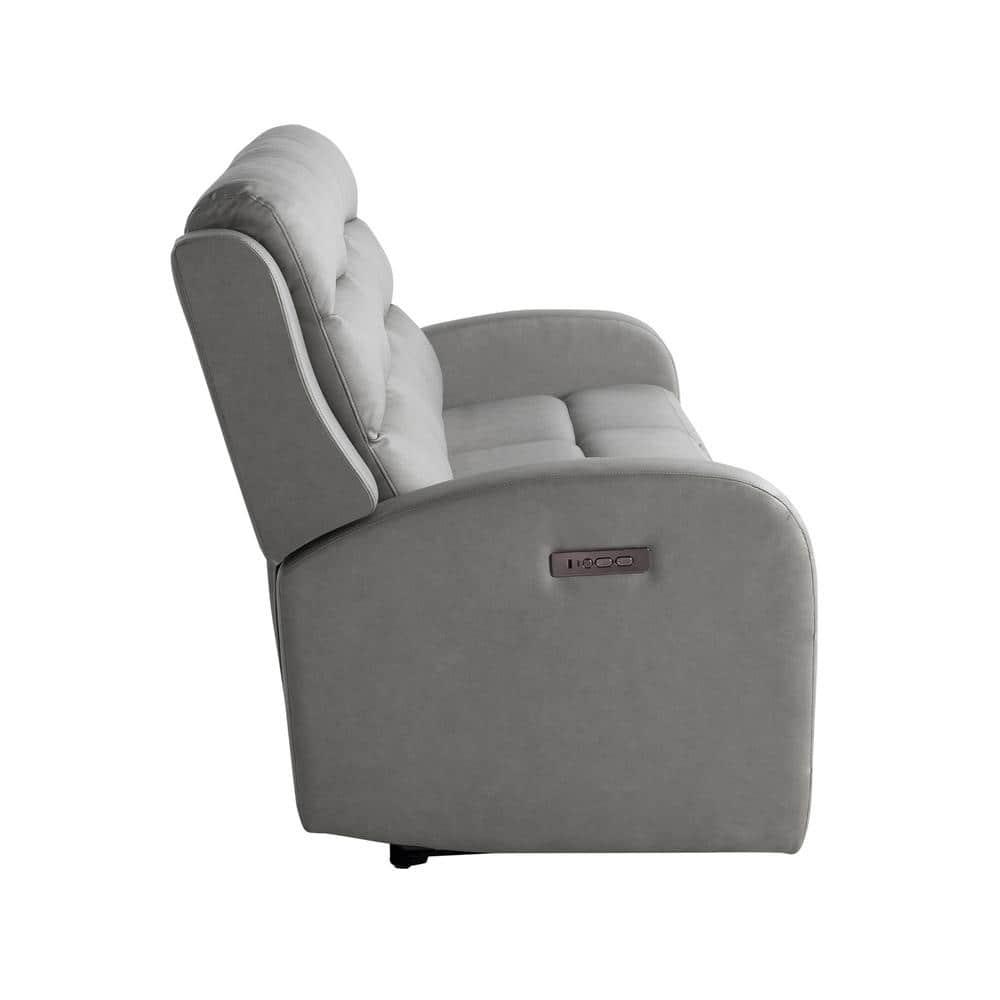 Relax-A-Lounger Alpine Power Recliner Sofa Gray Vegan Leather
