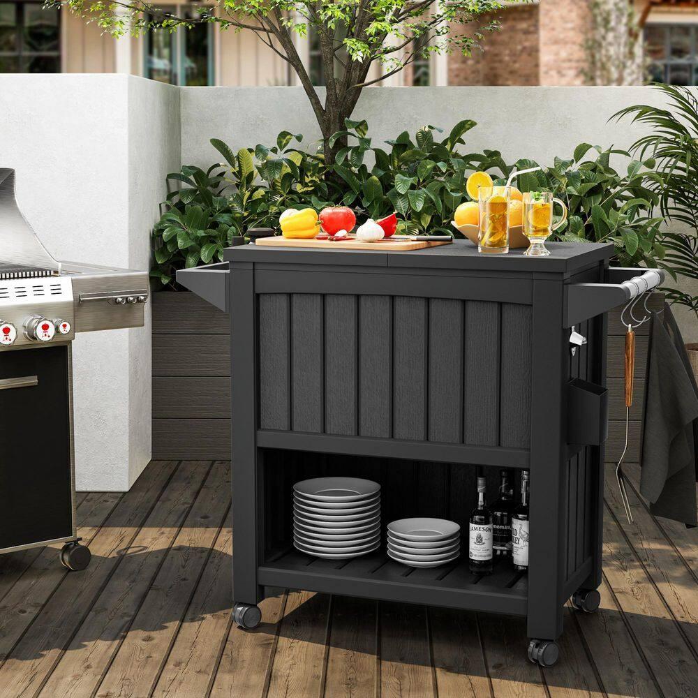 YITAHOME 85 Quart Rolling Cooler Cart with Bottle Opener Drainage, Portable Cooler on Wheels, Outdoor Beverage Cart Ice Chest for Patio Pool Deck Party BBQ Cookouts (Taupe)