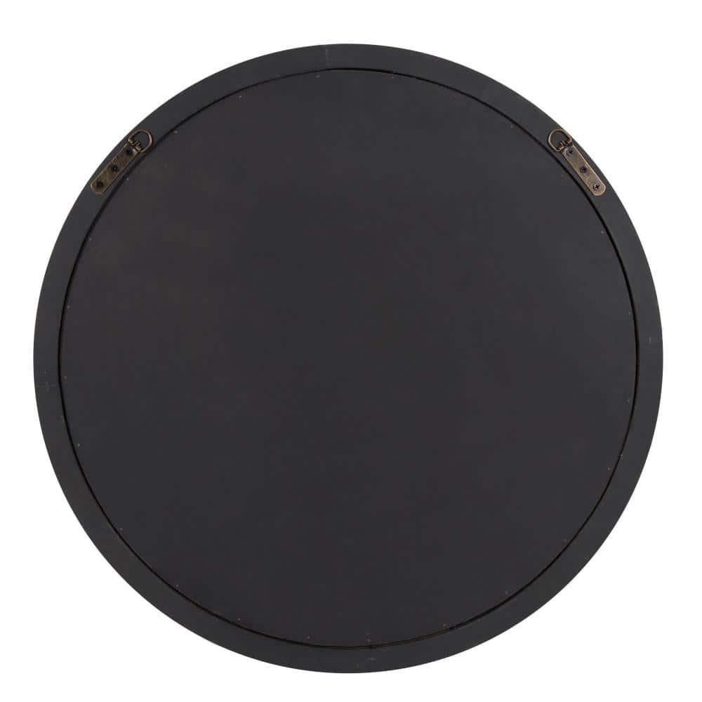 28" x 28" Mansell Circular Shaped Hanging Wood Wall Mirror Gray - Kate and Laurel