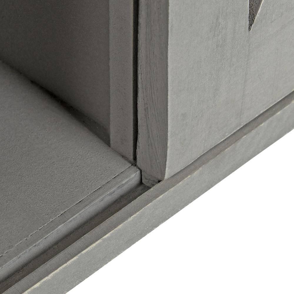 Kate and Laurel Cates Farmhouse Cabinet Wall Organizer with Sliding Barn Door and 3 Knobs, 18 x 8 x 20, Gray, Shabby-Chic Farmhouse-Inspired Mail and Key Holder for Wall