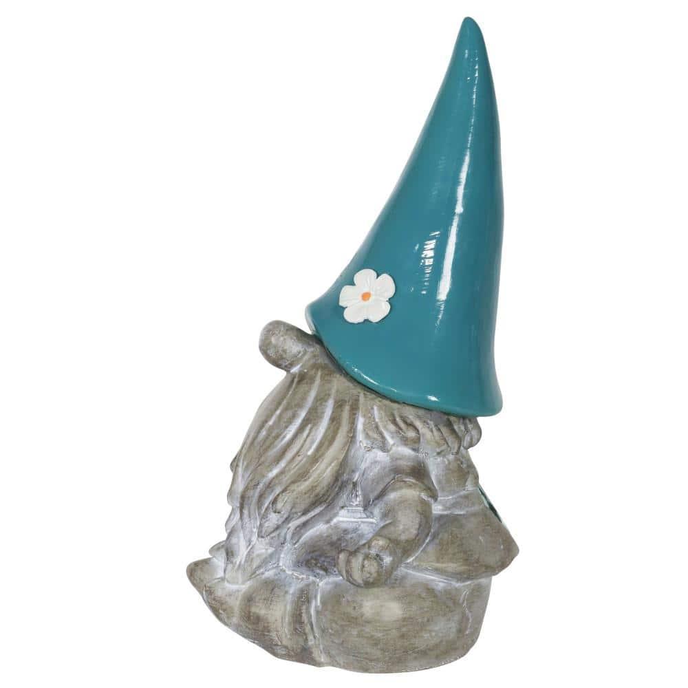 Exhart Exhart Good Time Solar Gnamaste Meditating Gnome Statue, 11 Inch
