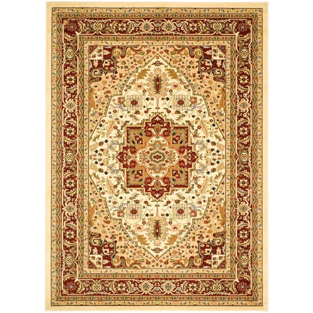 SAFAVIEH Lyndhurst Miranda Traditional Bordered Area Rug, Ivory/Red, 10' x 14'