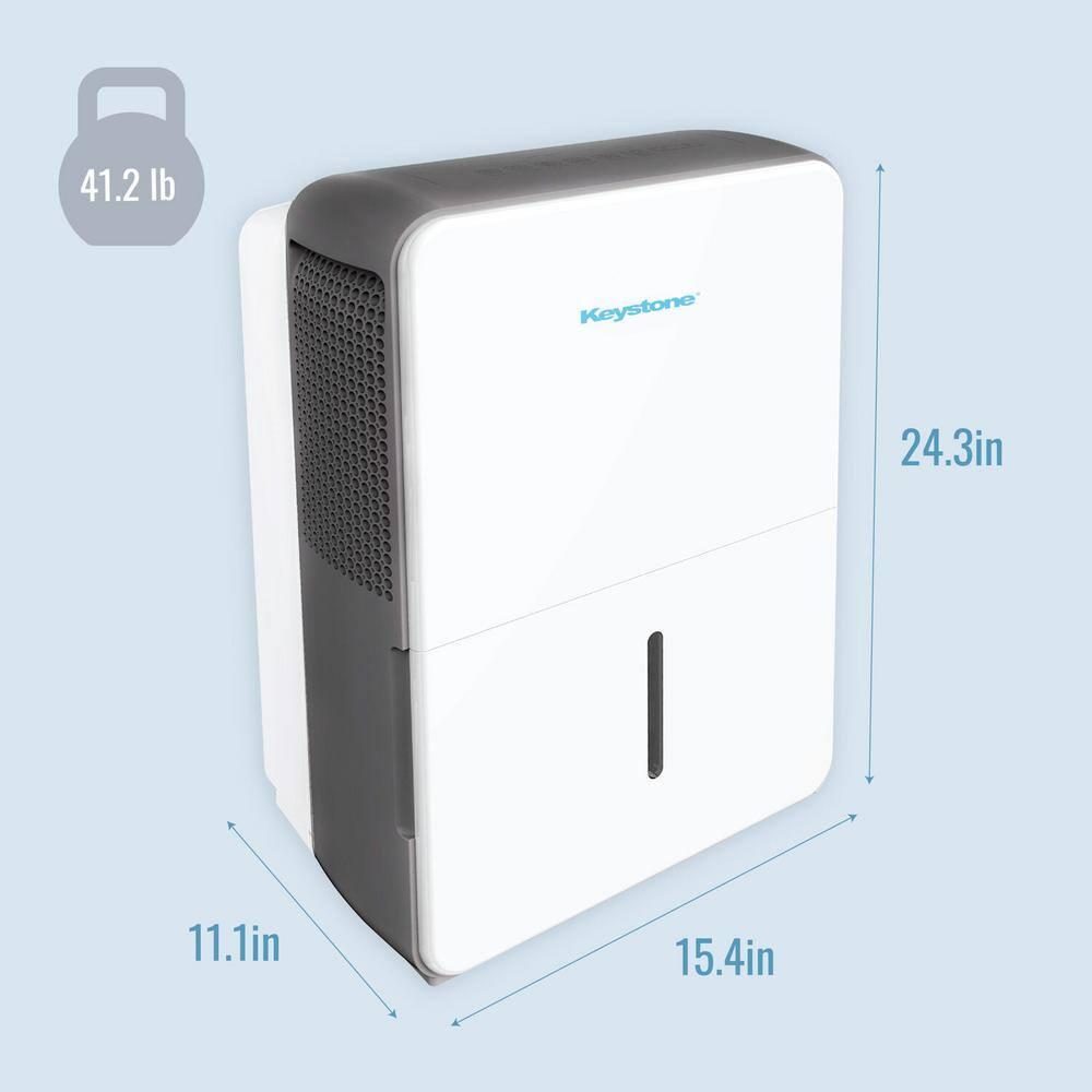 Keystone Keystone 50 Pint Portable Dehumidifier for up to 4,500 Sq. Ft. in White