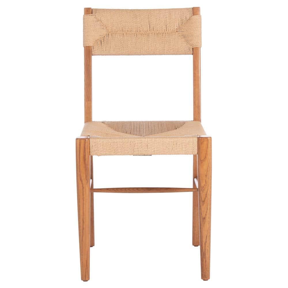 SAFAVIEH Couture Cody Coastal Rattan Solid Dining Chair, Natural (Set of 2)