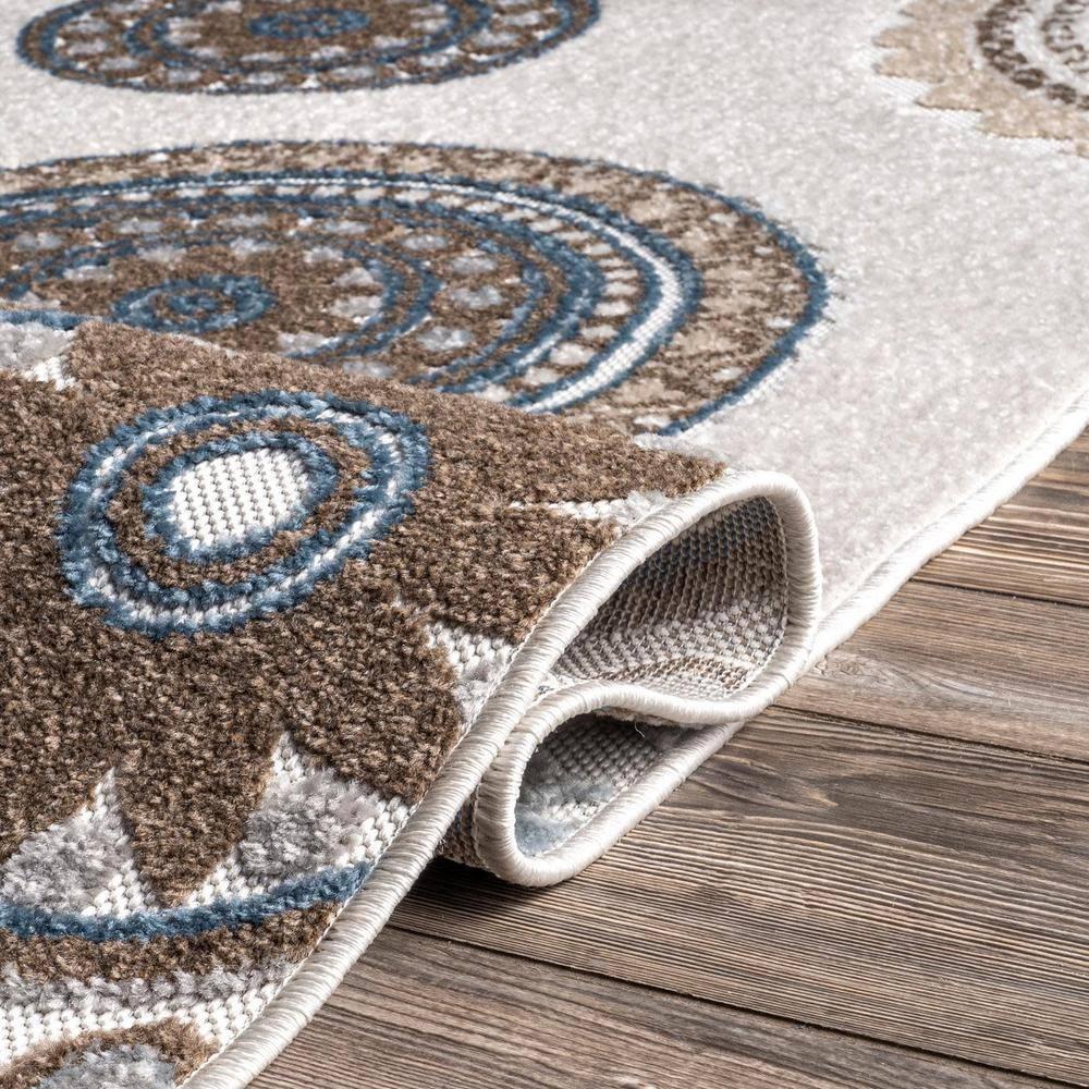 Nuloom Andi Geometric 7x9 Indoor/Outdoor Area Rug for Living Room Patio Deck Front Porch Kitchen, Beige/Brown