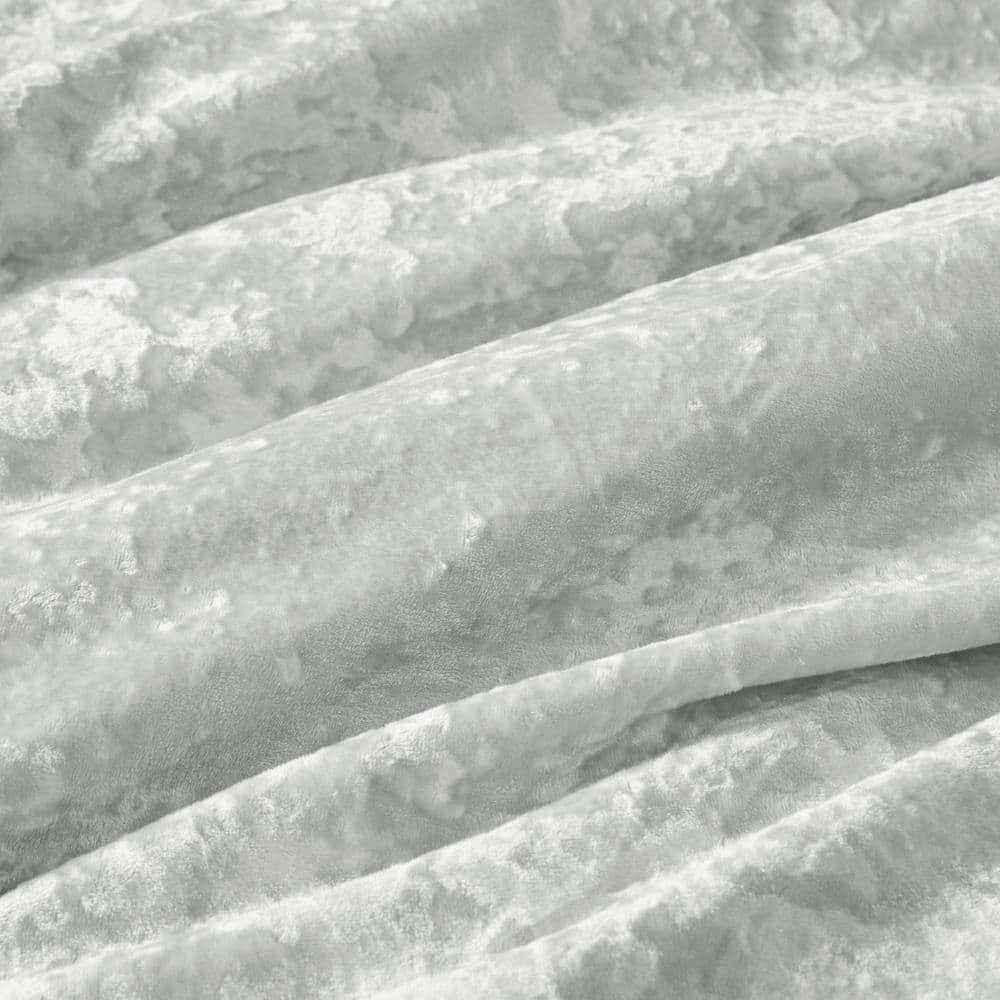 Twin/Twin XL Arabella Crushed Velvet to Faux Shearling Soft Reversible Teen Comforter Set Silver - Intelligent Design: Hypoallergenic Velvet Bedding