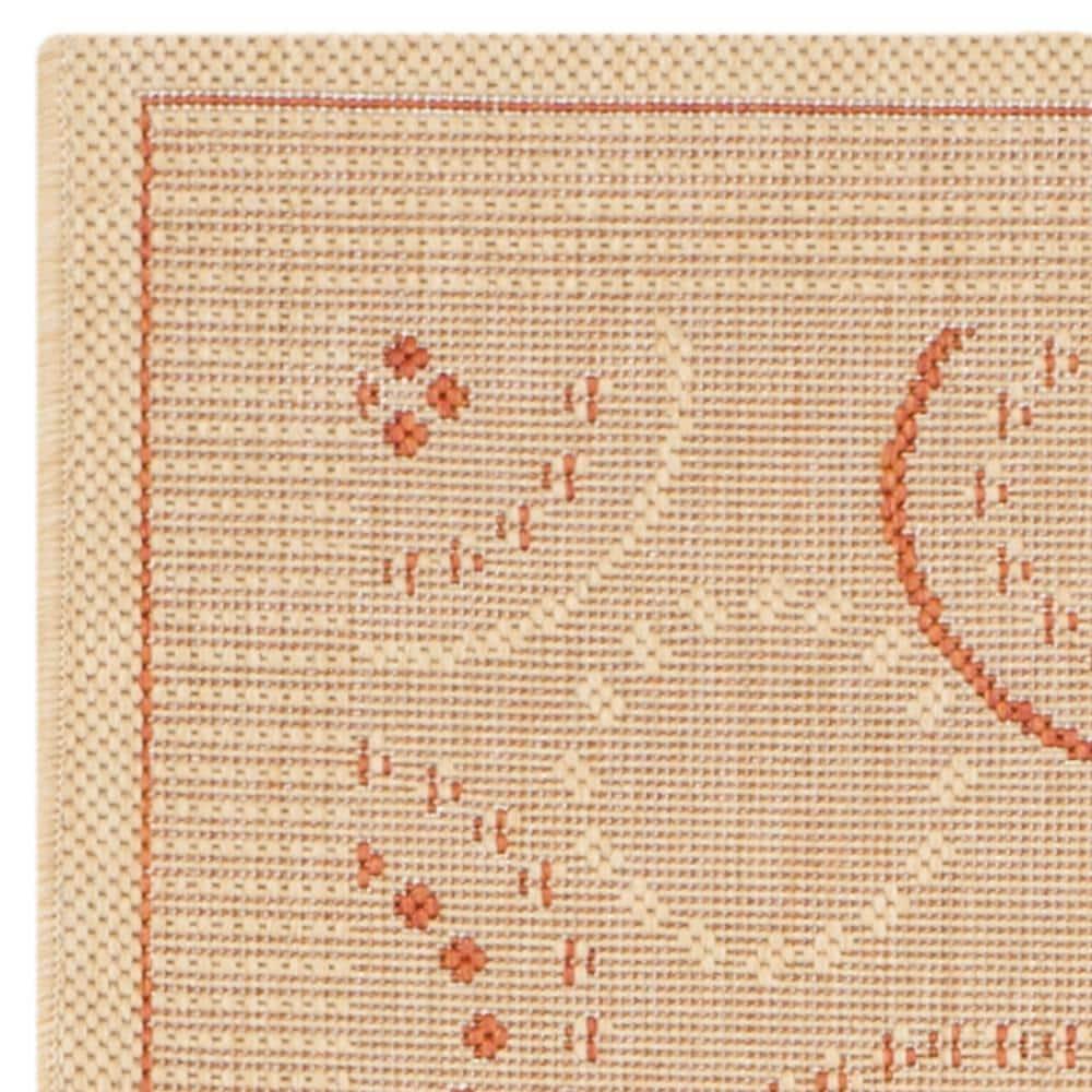 Courtyard CY1906 Power Loomed Indoor and Outdoor Runner Rug - Natural/Terra - 2'3"x6'7" - Safavieh