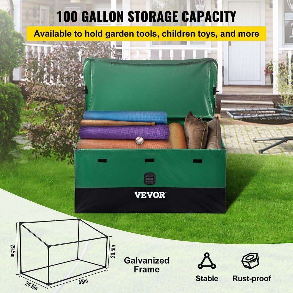 VEVOR VEVOR 48'' W 100 Gallons Water Resistant Polyethylene Plastic Deck Box in Green/Black