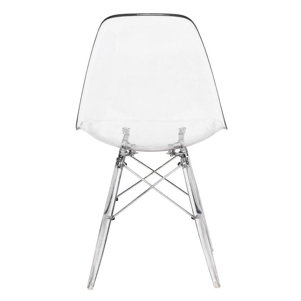 LeisureMod Dover Modern Dining Chair with Acrylic Base (Clear)