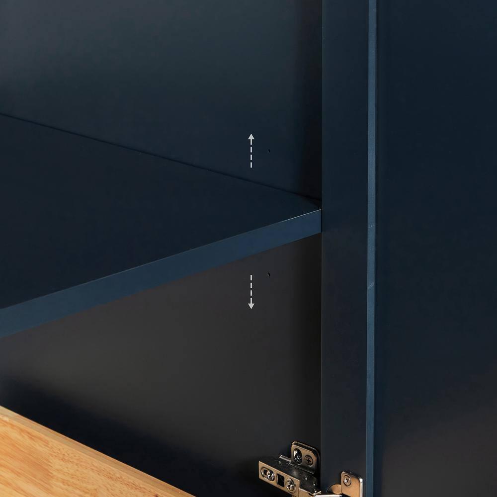 Midnight Blue 66" Freestanding Double Sink Wood Vanity Cabinet