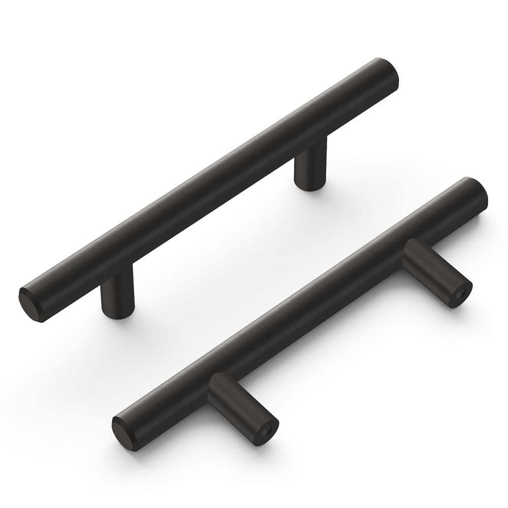Hickory Hardware Bar Pulls Collection Pull - 3" Center to Center Cabinet Pull Brushed Black Nickel - Contemporary, Minimalist Hardware for Drawers & Cabinets