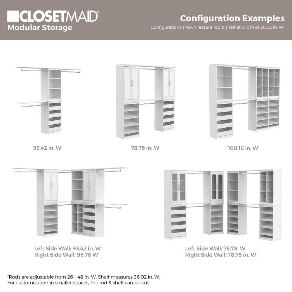 Modular Storage 36.02" W Shelf & Closet Rod