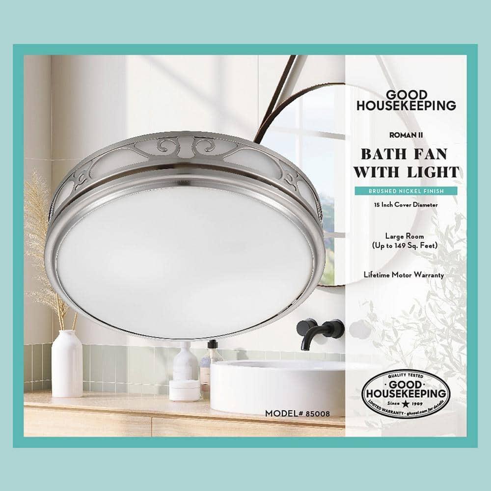 Good Housekeeping 85008 Roman Ii Decorative 110 Cfm 2.0 Sones Bathroom Ventilation Exhaust Fan With Light