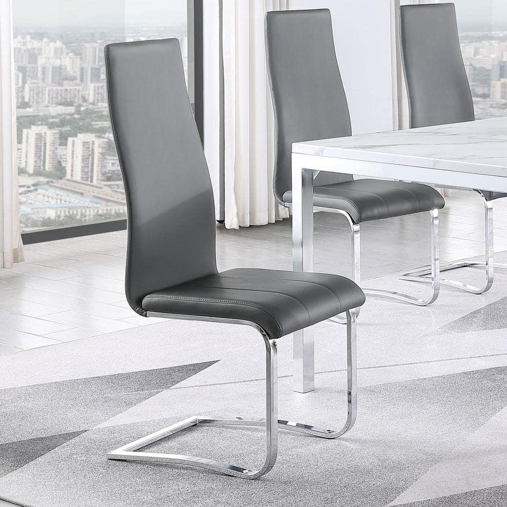 Genuine Leather Upholstered Cantilever Chair