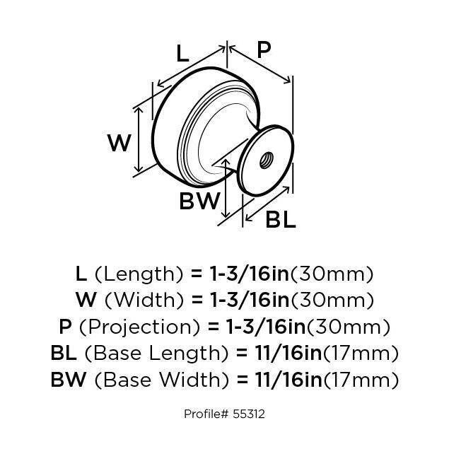 Highland Ridge 1 3/16" Diameter Mushroom Knob